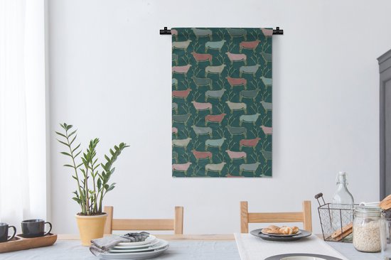 Tapisserie - Tapisserie - Motifs - Cerf - Vert - 60x90 cm - Tapisserie