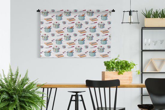 Tapisserie - Tapisserie - Motifs - Cuisine - Nourriture - Poisson - Pan - 120x80 cm - Tapisserie