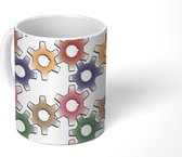 Mok - Koffiemok - Tandwielen - Abstract - Vintage - Mokken - 350 ML - Beker - Koffiemokken - Theemok