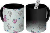 Magische Mok - Foto op Warmte Mokken - Koffiemok - Unicorn - Patronen - Kind - Magic Mok - Beker - 350 ML - Theemok