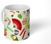 Mok - Koffiemok - Sushi - Japan - Patronen - Mokken - 350 ML - Beker - Koffiemokken - Theemok