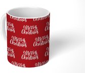 Mok - Koffiemok - Quotes - Christmas - Patronen - Rood - Wit - Mokken - 350 ML - Beker - Koffiemokken - Theemok