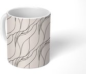 Mok - Koffiemok - Waves - Line art - Patronen - Mokken - 350 ML - Beker - Koffiemokken - Theemok