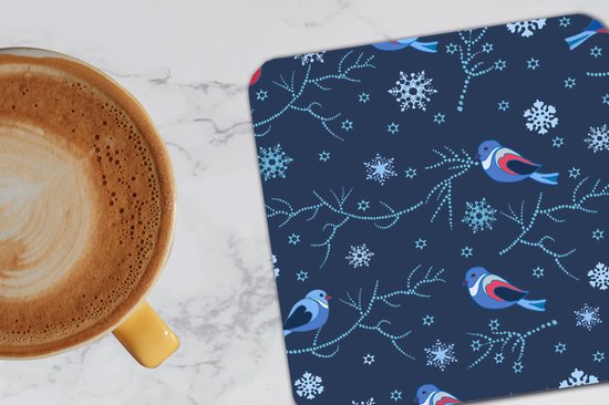 Sous-verres pour verres - Vogel - Flocon de neige - Hiver - Motifs - 10x10 cm - Sous-verres en verre - 6 pièces