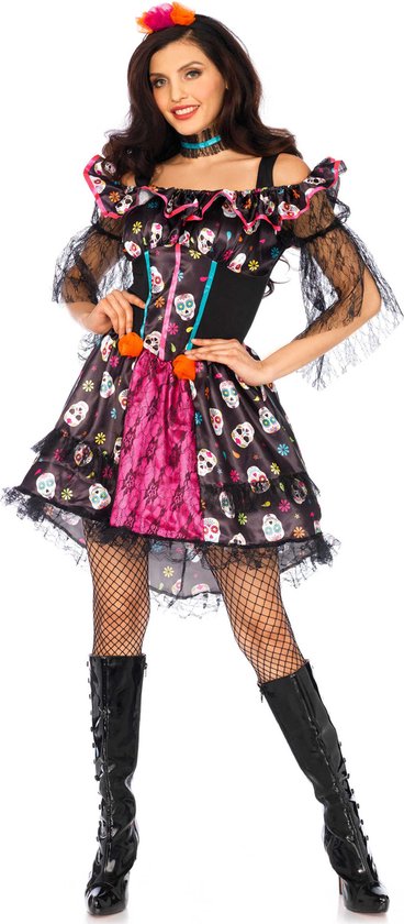 LEG-AVENUE - Dia de los Muertos pop kostuum voor vrouwen - Volwassenen kostuums