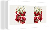 Canvas Schilderij Fruit - Aardbeien - Eten - 80x40 cm - Wanddecoratie