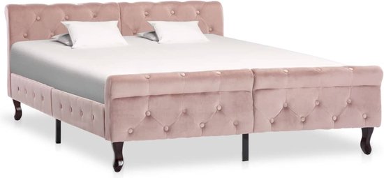 Medina Bedframe fluweel roze 140x200 cm