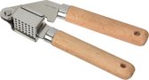 Keukengerei knoflookpers RVS steel en houten handvat 16.5 cm - Beechwood