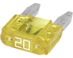 ProPlus Mini-steekzekering - 20 ampère - Geel - Bescherming tegen overbelasting