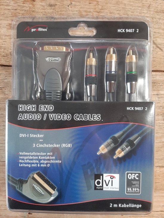 Connector DVI-I - 3inch (rgb) cable,  2m Profitec