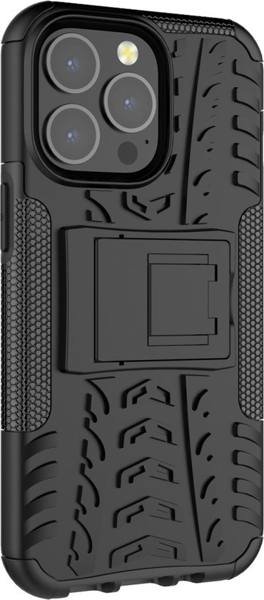 Peachy Shockproof TPU met stevig hoesje geschikt voor iPhone 13 Pro - zwart