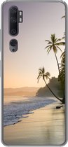 Geschikt voor Xiaomi Mi Note 10 hoesje - Strand - Zee - Palmboom - Siliconen Telefoonhoesje