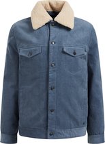 WE Fashion Heren ribcord trucker jacket met sherpakraag