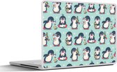 Laptop sticker - 14 inch - Dieren - Patronen - Pinguïn - 32x5x23x5cm - Laptopstickers - Laptop skin - Cover