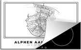 KitchenYeah® Inductie beschermer 81x52 cm - Plattegrond – Alphen aan den Rijn – Zwart Wit – Stadskaart - Kaart - Nederland - Kookplaataccessoires - Afdekplaat voor kookplaat - Inductiebeschermer - Inductiemat - Inductieplaat mat