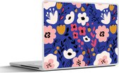 Laptop sticker - 14 inch - Bloemen - Bladeren - Patronen - 32x5x23x5cm - Laptopstickers - Laptop skin - Cover