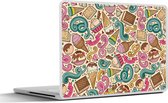 Laptop sticker - 11.6 inch - Patroon - Wafel - IJs - 30x21cm - Laptopstickers - Laptop skin - Cover - Schoolspullen tieners