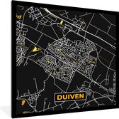 Fotolijst incl. Poster - Duiven - Black and Gold - Stadskaart - Plattegrond - Kaart - 40x40 cm - Posterlijst