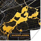 Poster Kaart - Plattegrond - Stadskaart - Nederland - Kagerplassen - 50x50 cm