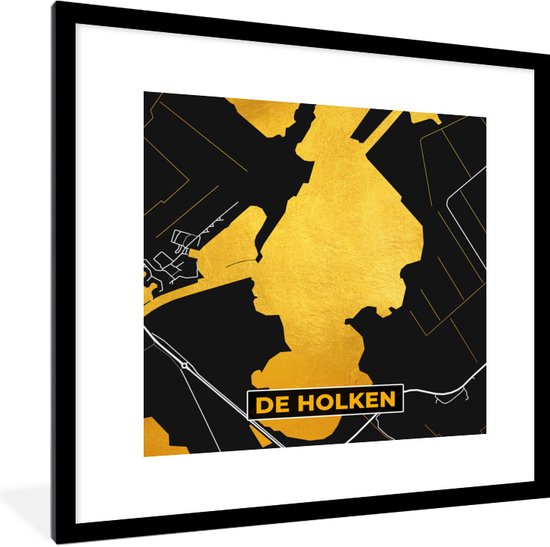 Fotolijst incl. Poster - Kaart - Plattegrond - Stadskaart - Nederland - De Holden - 40x40 cm - Posterlijst