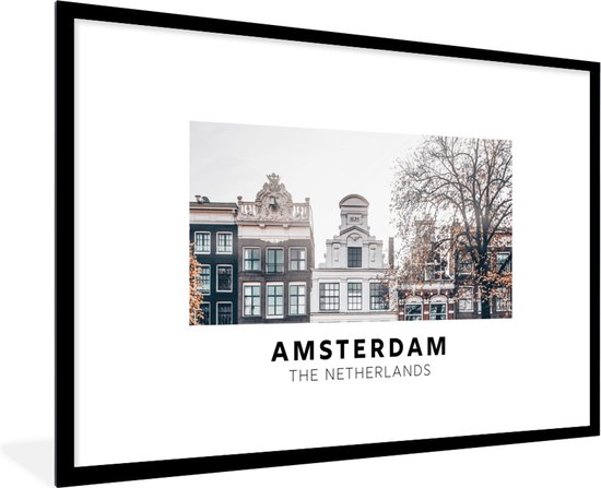Fotolijst incl. Poster - Nederland - Amsterdam - Huis - 120x80 cm -  Posterlijst | bol.com