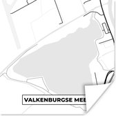 Poster Kaart - Plattegrond - Stadskaart - Valkenburgse Meer - 50x50 cm