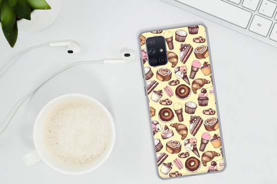 Telefoonhoesje Geschikt voor Samsung Galaxy A51 5G hoesje - Meisje - Eten - Taart - Patronen - Girl - Kids - Kinderen - Meiden - Siliconen Telefoonhoesje Telefoonhoesje
