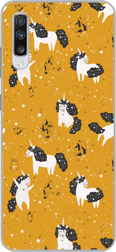 Coque Samsung Galaxy A70 - Filles - Unicorn - Étoiles - Motifs - Coque de téléphone en Siliconen -