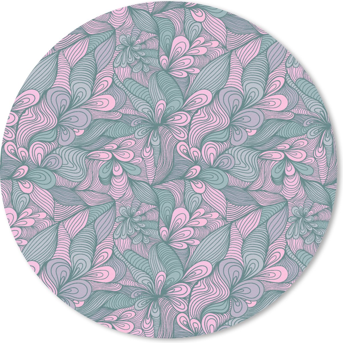 Muismat rond 20x20 cm - Mousepad Patroon - Bloemen - Design - Ronde muismatten