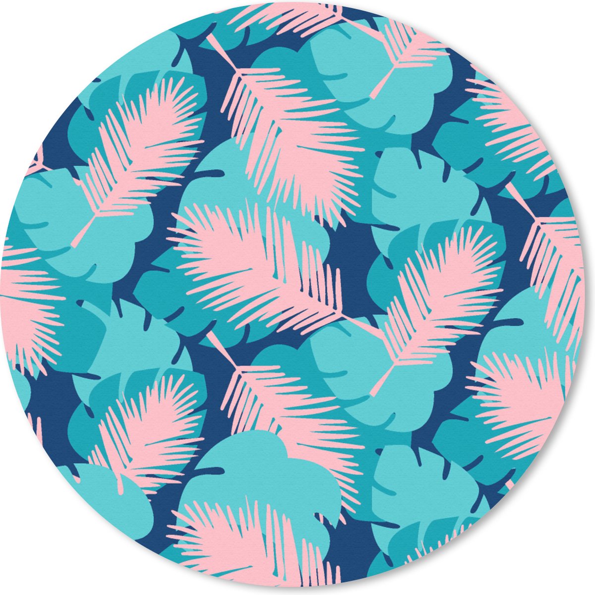 Muismat rond 20x20 cm - Mousepad Patroon - Jungle - Blad - Ronde muismatten