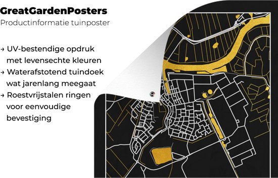Décoration murale Carte - Plan de ville - Genemuiden - Carte - 120x180 cm - Poster jardin - Toile jardin - Poster extérieur