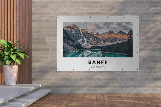 Décoration murale Canada - Montagnes - Water - 180x120 cm - Affiche jardin - Toile jardin