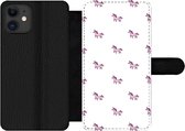 Bookcase Geschikt voor iPhone 11 telefoonhoesje - Meisje - Unicorn - Roze - Patronen - Girl - Kindje - Kinderen - Met vakjes - Wallet case met magneetsluiting