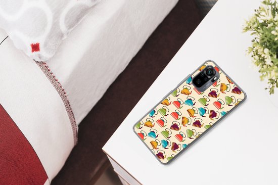 Coque Xiaomi Redmi Note 10 - Design - Rétro - Théière - Couleurs - Coque de téléphone en Siliconen