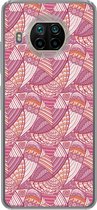 Telefoonhoesje Geschikt voor Xiaomi Mi 10T Lite 5G hoesje - Meiden - Veren - Roze - Patronen - Girl - Kids - Kinderen - Siliconen Telefoonhoesje