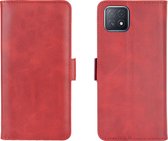 Mobigear Telefoonhoesje geschikt voor OPPO A73 5G Hoesje | Mobigear Slim Magnet Bookcase Portemonnee | Pasjeshouder voor 3 Pasjes | Telefoonhoesje voor Pinpas / OV Kaart / Rijbewijs - Rood