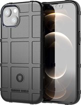 Mobigear Hoesje geschikt voor Apple iPhone 13 Telefoonhoesje Flexibel TPU | Mobigear Rugged Shield Backcover Shockproof | Schokbestendig iPhone 13 Telefoonhoesje | Anti Shock Proof - Zwart