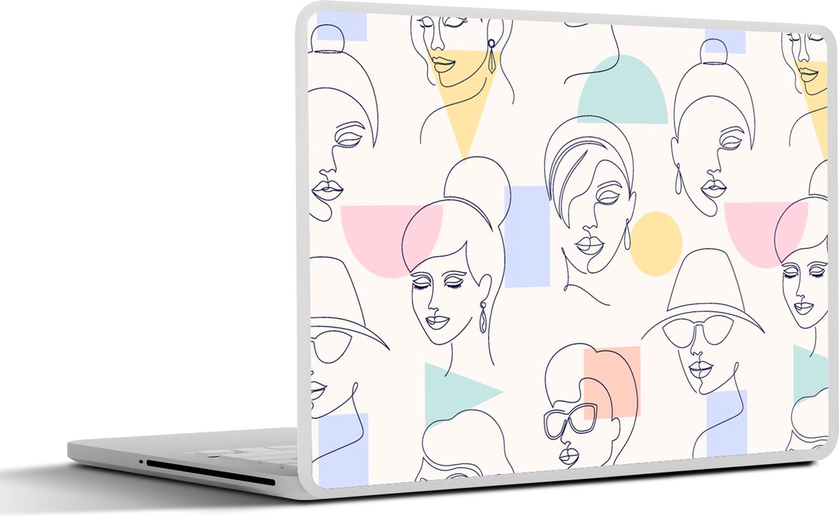 Laptop sticker - 15.6 inch - Meisje - Vrouwen - Patronen - Pastel - Girl - Kids - Kinderen - Kindje - 36x27,5cm - Laptopstickers - Laptop skin - Cover