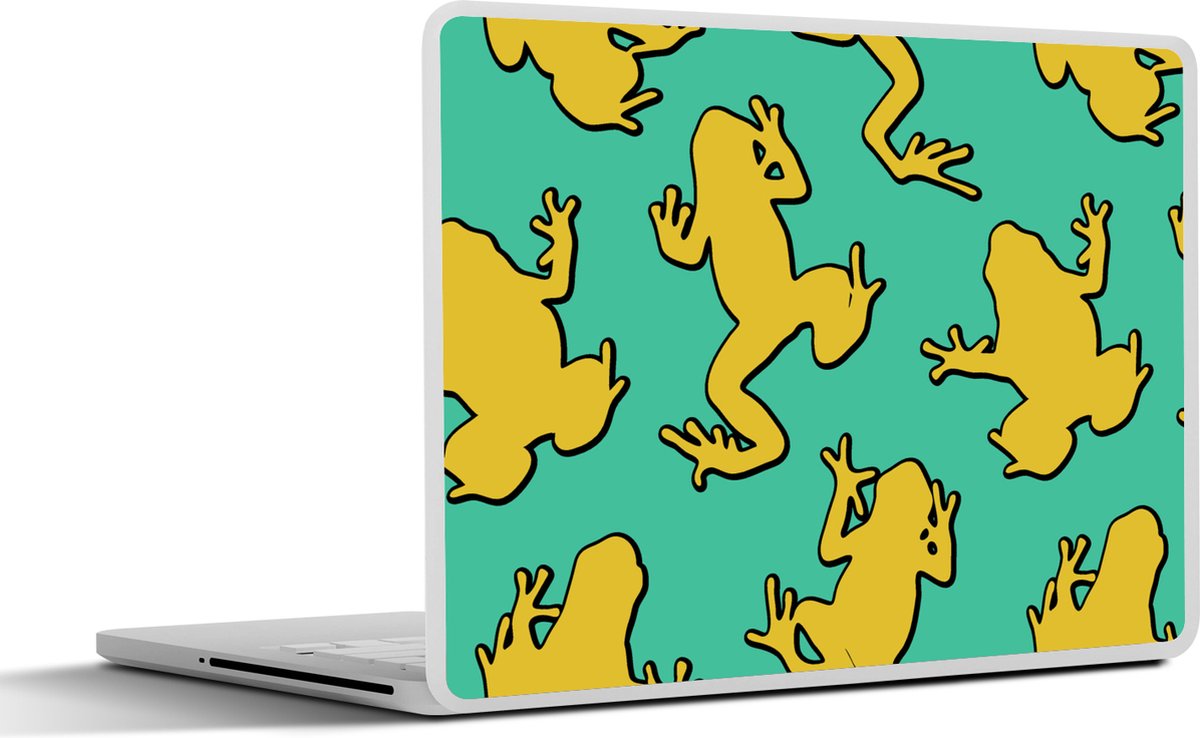 Laptop sticker - 17.3 inch - Patroon - Jungle - Kikkers - 40x30cm - Laptopstickers - Laptop skin - Cover