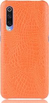 Mobigear Hoesje geschikt voor Xiaomi Mi 9 Telefoonhoesje Hardcase | Mobigear Croco Backcover | Mi 9 Case | Back Cover - Oranje