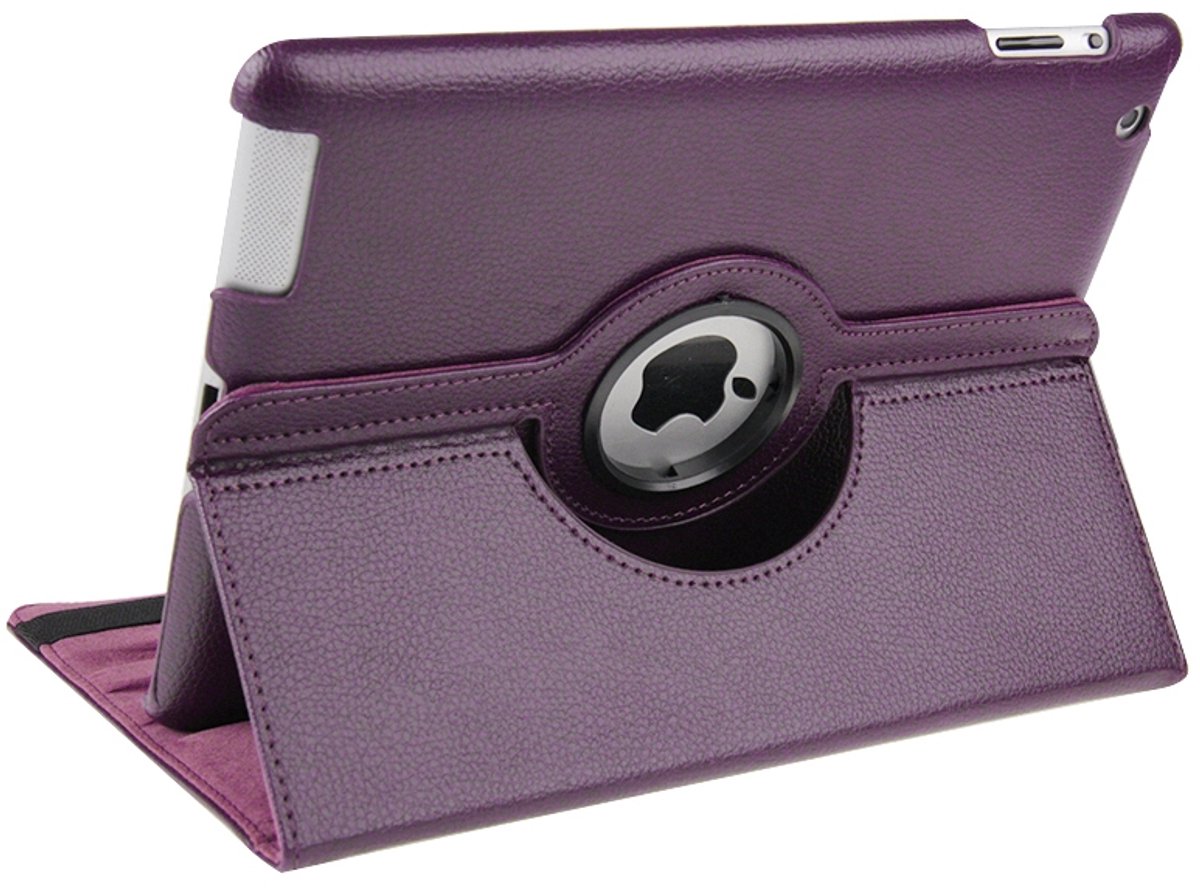 Mobigear Tablethoes geschikt voor Apple iPad 4 (2012) Hoes | Mobigear DuoStand Draaibare Bookcase - Paars