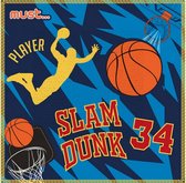 handdoek Slam Dunk junior 30 x 30 cm katoen blauw/oranje