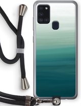 Case Company® - Samsung Galaxy A21s hoesje met Koord - Ocean - Telefoonhoesje met Zwart Koord - Bescherming aan alle Kanten en Over de Schermrand