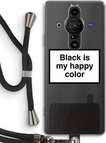 Case Company® - Sony Xperia Pro-I hoesje met Koord - Black is my happy color - Telefoonhoesje met Zwart Koord - Bescherming aan alle Kanten en Over de Schermrand