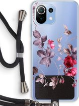 Case Company® - Xiaomi Mi 11 Lite hoesje met Koord - Mooie bloemen - Telefoonhoesje met Zwart Koord - Bescherming aan alle Kanten en Over de Schermrand