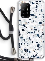 Case Company® - Oppo A94 5G hoesje met Koord - Terrazzo N°1 - Telefoonhoesje met Zwart Koord - Bescherming aan alle Kanten en Over de Schermrand