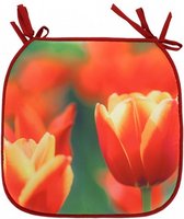 tuinstoelkussen tulp 38 x 38 cm polyester rood