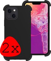 Hoes voor iPhone 13 Mini Hoesje Shock Proof Case - Hoes voor iPhone 13 Mini Hoes Cover - 2 stuks - Zwart