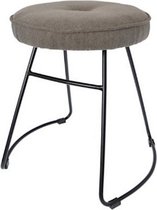 kruk 43 x 47 x 46 cm fluweel/staal zwart/bruin