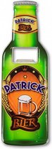 flesopener Patrick 8,5 x 6 cm staal groen/oranje